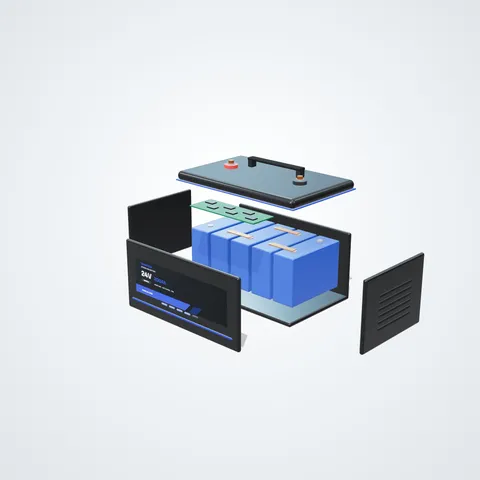 24V 200Ah Lithium Stacker / Forklift Battery - inside view (3D illustration)